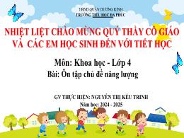Bài giảng Khoa học 4 (Kết nối tri thức) - Bài