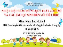 Bài giảng Khoa học 4 (Kết nối tri thức) - Bài