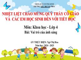 Bài giảng Khoa học 4 (Kết nối tri thức) - Bài