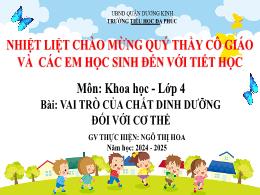 Bài giảng Khoa học 4 (Kết nối tri thức) - Bài