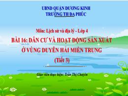 Bài giảng Lịch sử và Địa lí 4 (Kết nối tri th