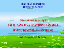 Bài giảng Lịch sử và Địa lí 4 (Kết nối tri th