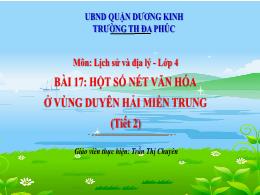 Bài giảng Lịch sử và Địa lí 4 (Kết nối tri th