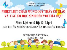 Bài giảng Lịch sử và Địa lí 4 (Kết nối tri th