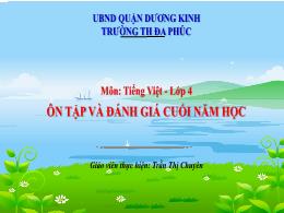 Bài giảng Tiếng Lớp Việt 4 (Kết nối tri thức)