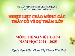 Bài giảng Tiếng Việt 4 (Luyện từ và câu) Sách