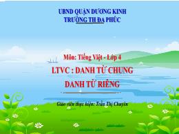 Bài giảng Tiếng Việt 4 (Luyện từ và câu) Sách