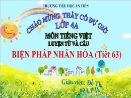 Bài giảng Tiếng Việt 4 (Luyện từ và câu) Sách