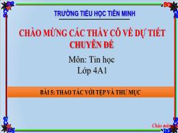 Bài giảng Tin học 4 (Kết nối tri thức) - Chủ 