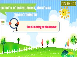 Bài giảng Tin học 4 (Kết nối tri thức) - Chủ 