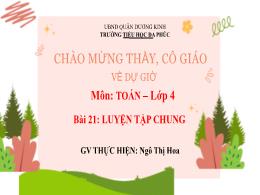 Bài giảng Toán 4 (Kết nối tri thức) - Bài 38: