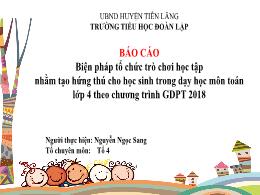 Biện pháp Tổ chức trò chơi học tập nhằm tạo h