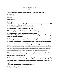 Đề cương ôn tập Khoa học 4 giữa kì II - Đề 1