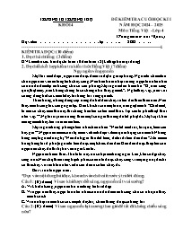 Đề kiểm tra Tiếng Việt 4 cuối học kì I - Năm