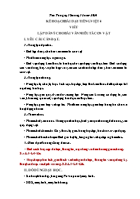 Kế hoạch bài dạy Tiếng Việt Lớp 4 - Bài: Lập 