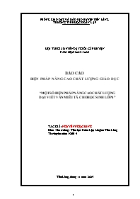 Một số biện pháp nâng cao chất lượng dạy viết