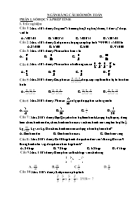 Ngân hàng câu hỏi Toán Lớp 4