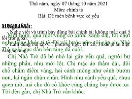 Bài giảng Chính tả Lớp 4 - Bài: Dế Mèn bênh v