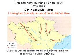 Bài giảng Địa lí 4 - Bài: Dạy Hoàng Liên Sơn 