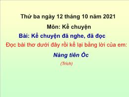 Bài giảng Kể chuyện 4 - Bài: Kể chuyện đã ngh