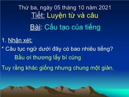 Bài giảng Luyện từ và câu 4 - Bài: Cấu tạo củ