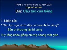 Bài giảng Tiếng Việt 4 (Luyện từ và câu) - Bà