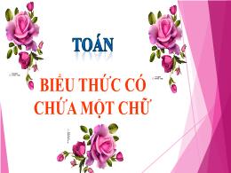 Bài giảng Toán 4 - Bài: Biểu thức có chứa 1 c