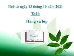 Bài giảng Toán 4 - Bài: Hàng và lớp - Năm học