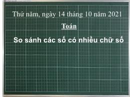 Bài giảng Toán 4 - Bài: So sánh các số có nhi