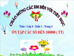 Bài giảng Toán 4 - Tuần 1, Bài: Ôn tập các số