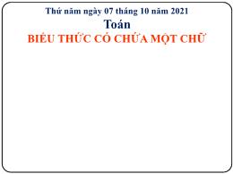 Bài giảng Toán Lớp 4 - Bài: Biểu thức có chứa