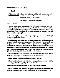 Chuyên đề Dạy tốt phần phân số Toán lớp 4