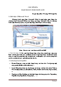 Chuyên đề môn Tin học lớp 4 - Soạn thảo văn b