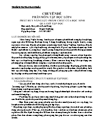 Đề tài Phát huy năng lực phẩm chất của học si