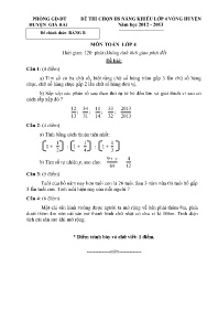 Đề thi chọn HS năng khiếu Toán 4 - Bảng B - N