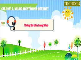 Bài giảng Tin học 4 - Chủ đề 2: Mạng máy tính