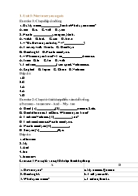 Bài tập ôn tập Tiếng Anh 4 - Unit 1-3