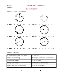Bài tập ôn tập Tiếng Anh 4 - Unit 11: What ti
