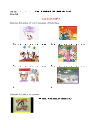 Bài tập ôn tập Tiếng Anh 4 - Unit 15: When's 