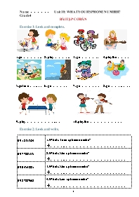Bài tập ôn tập Tiếng Anh 4 - Unit 18: What yo