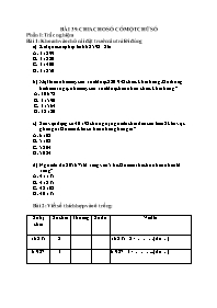 Bài tập ôn tập Toán 4 - Bài 39: Chia cho số c