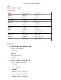 Đề cương ôn tập Tiếng Anh 4 - Unit 3: What da