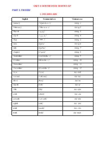Đề cương ôn tập Tiếng Anh 4 - Unit 4: When's 