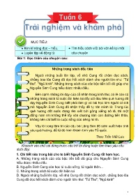 Đề cương ôn tập Tiếng Việt 4 - Tuần 6-10