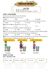 Đề cương ôn tập Toán 4 - Tuần 1-5