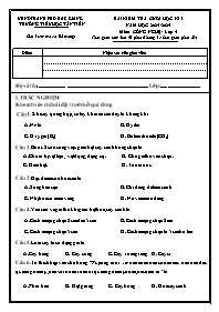 Đề kiểm tra cuối học kì I Công nghệ 4 - Năm h