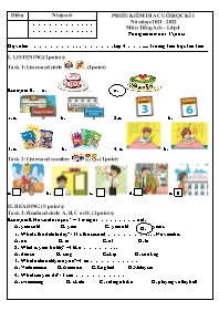 Đề kiểm tra cuối học kì I Tiếng Anh 4 - Đề 1 