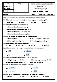 Đề kiểm tra cuối học kì I Tin học 4 - Đề 1 - 