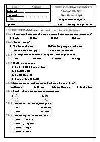 Đề kiểm tra cuối học kì I Tin học 4 - Đề 2 - 