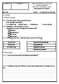 Đề kiểm tra cuối năm Lịch sử và Địa lí 4 - Nă